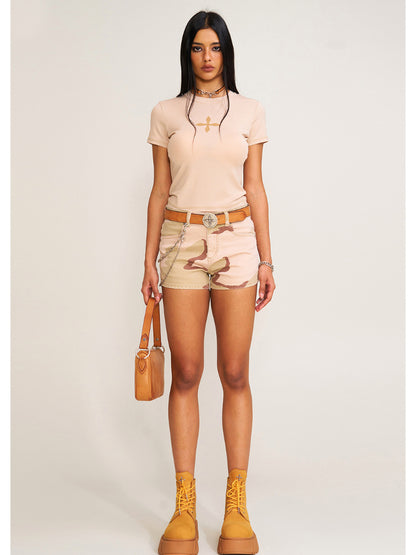 Compass Dancer Denim Flat Shorts Desert Camouflage