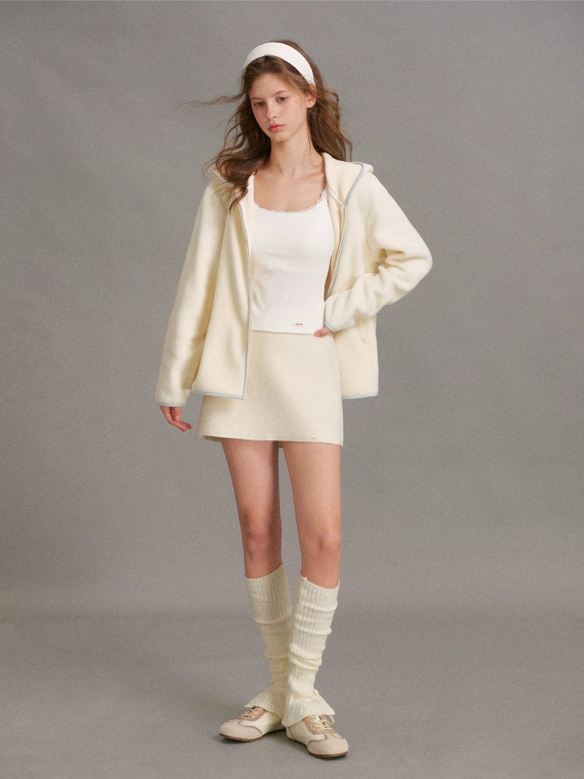 Polar Fleece Hooded Zip Jacket