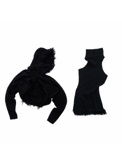 Hooded Faux Fur Knit Set