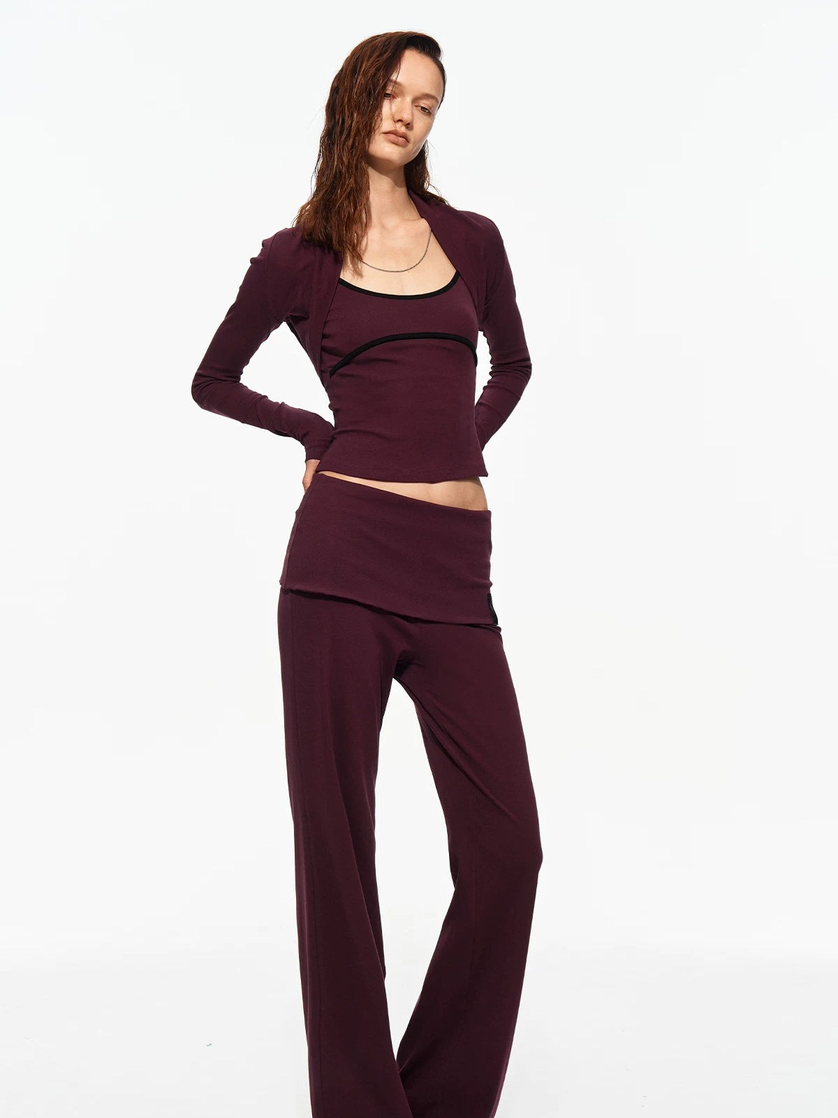 Layered Yoga Pants Set