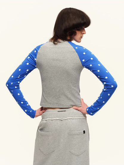 Polka Dot Raglan Long Sleeve Tee