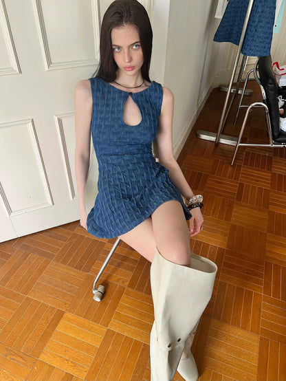 Teardrop Denim Mini Dress