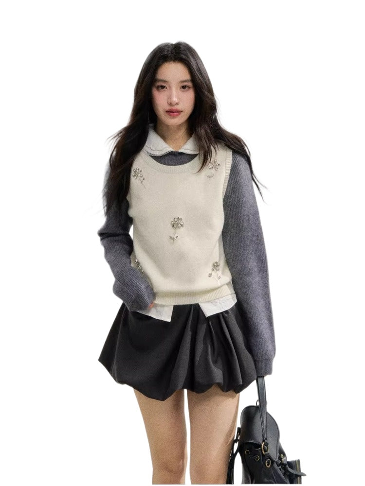 Embellished Knit Layered Knit