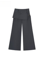 Blade Buckle Asymmetric Wide-Leg Pants