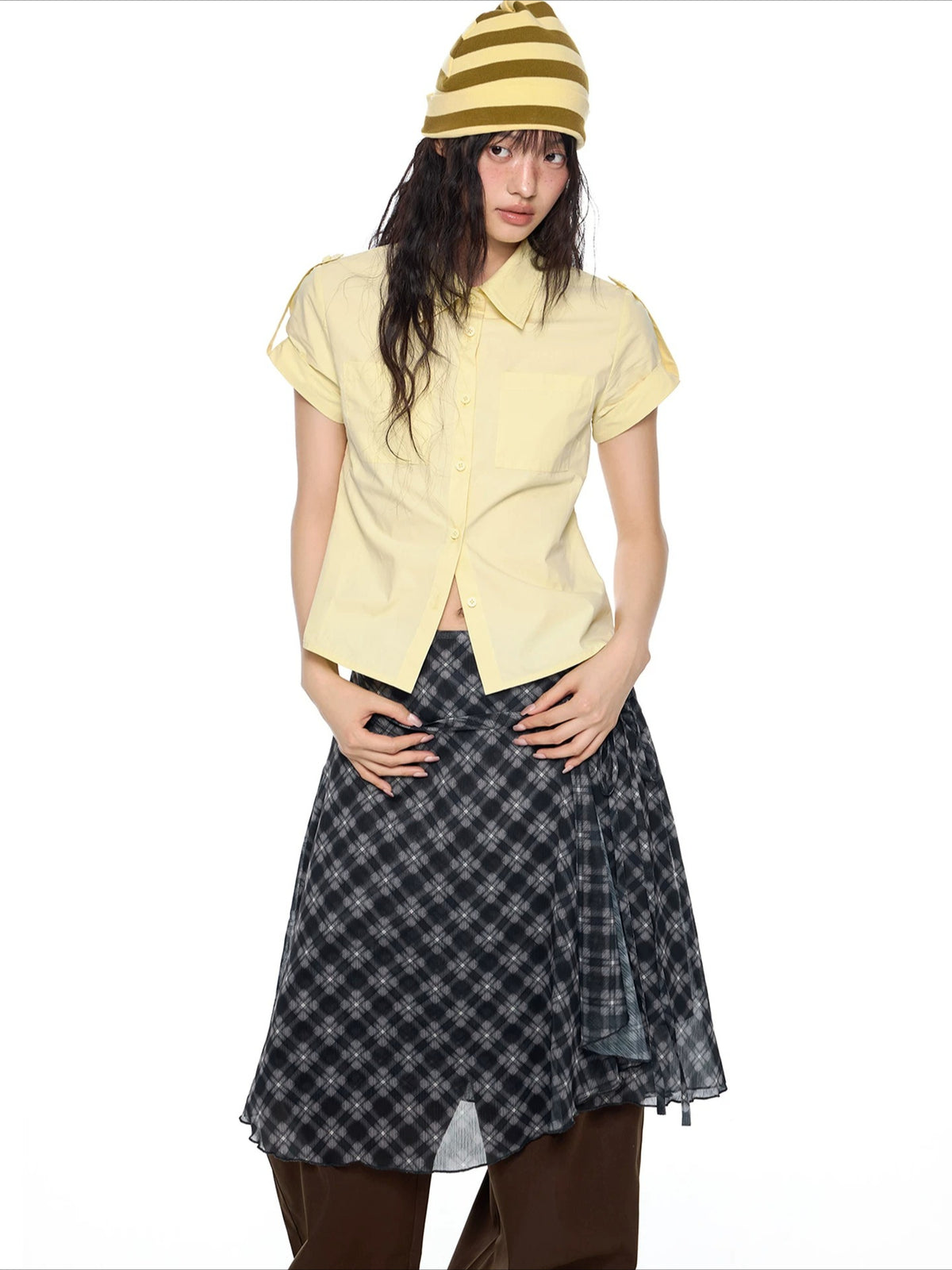 Plaid Cropped Shirt