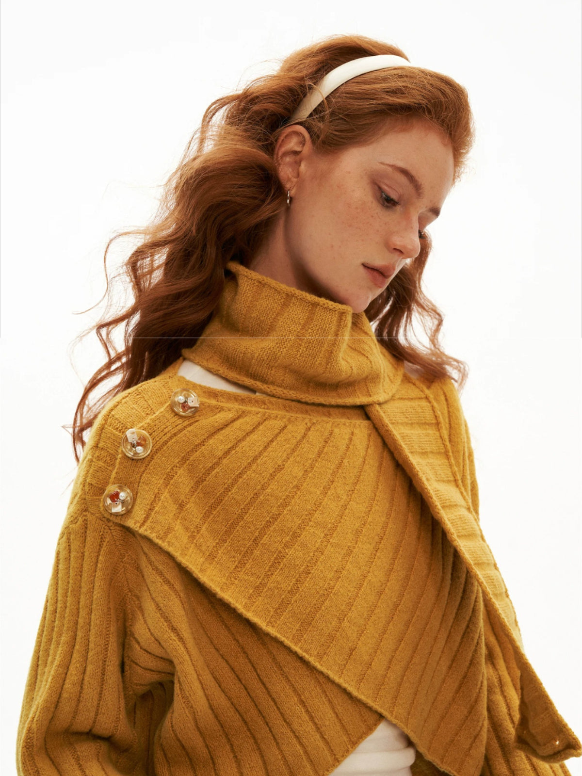 Cross Neck Recycled Knit Sweater
