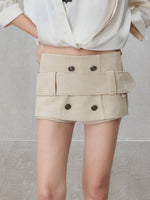 Belted Suede Mini Skirt