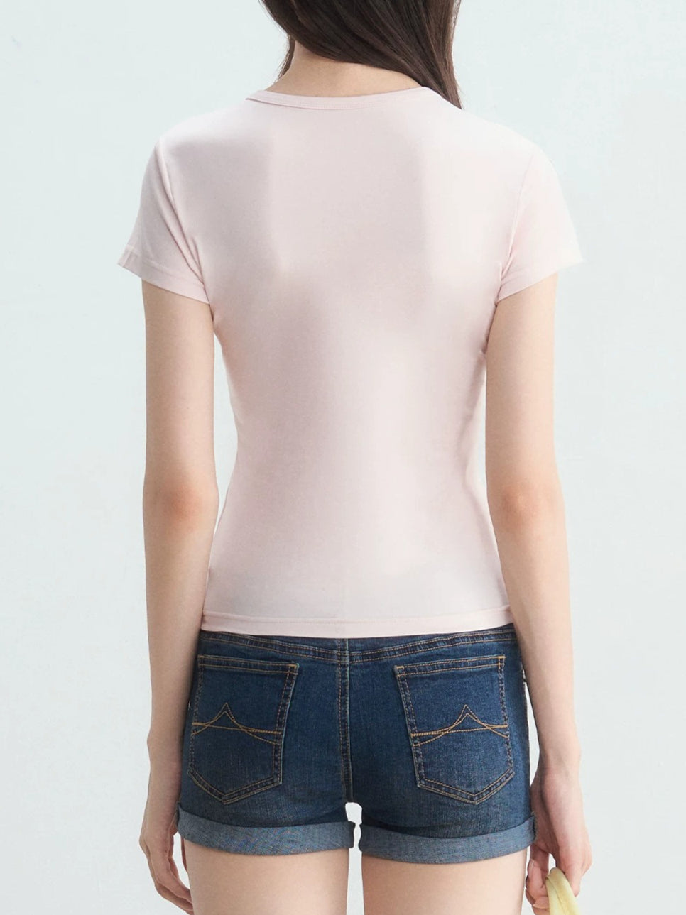 Rhinestone Letter Fitted T-shirt