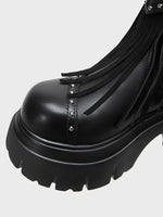 Black Studded Fringe Cowboy Boots