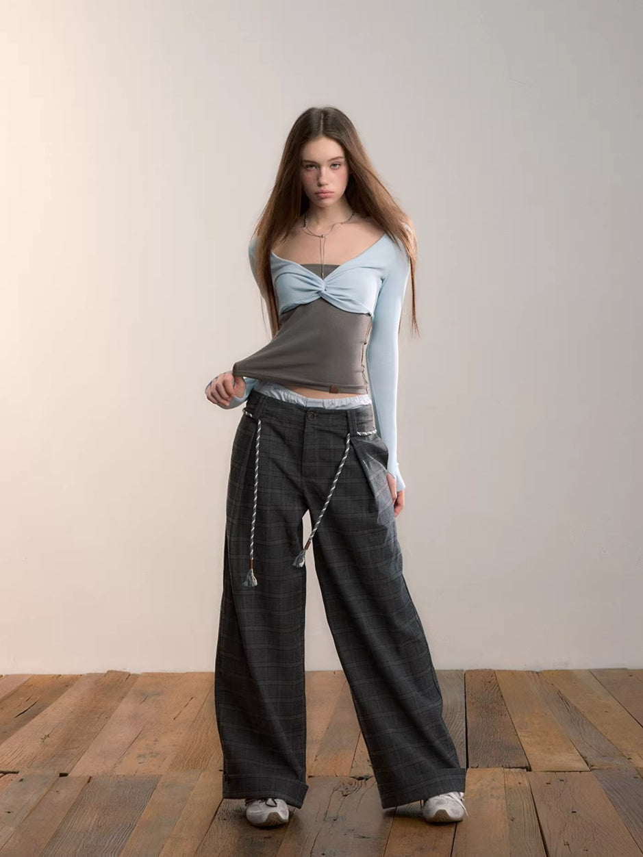 Bandeau Faux Two-Piece Top