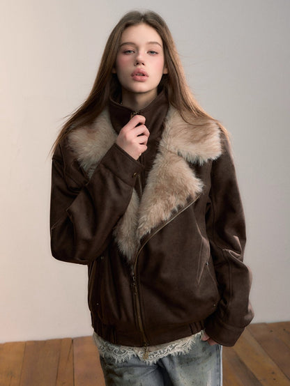 Faux Fur Collar Puffer Jacket