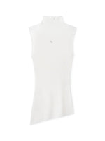 Wool Asymmetrical Turtleneck Blouse