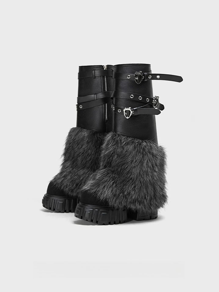 Black Platform Combat Boots
