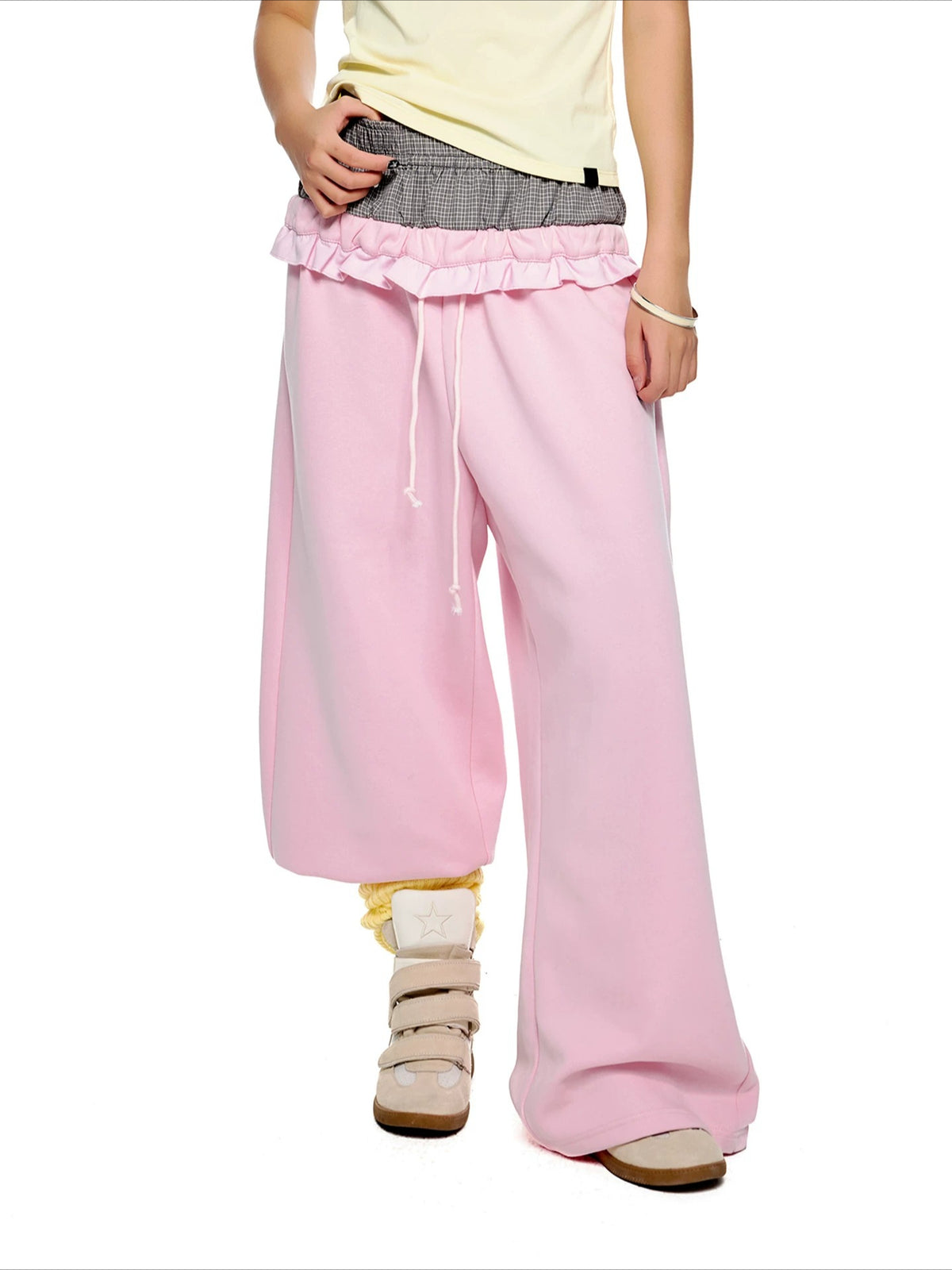 Plaid Waist Sweatpants