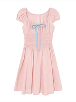 French Floral Tie Waist Dress
