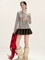 Red Striped Oversized Tee