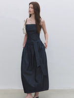 Pleated Tie Cami Dress