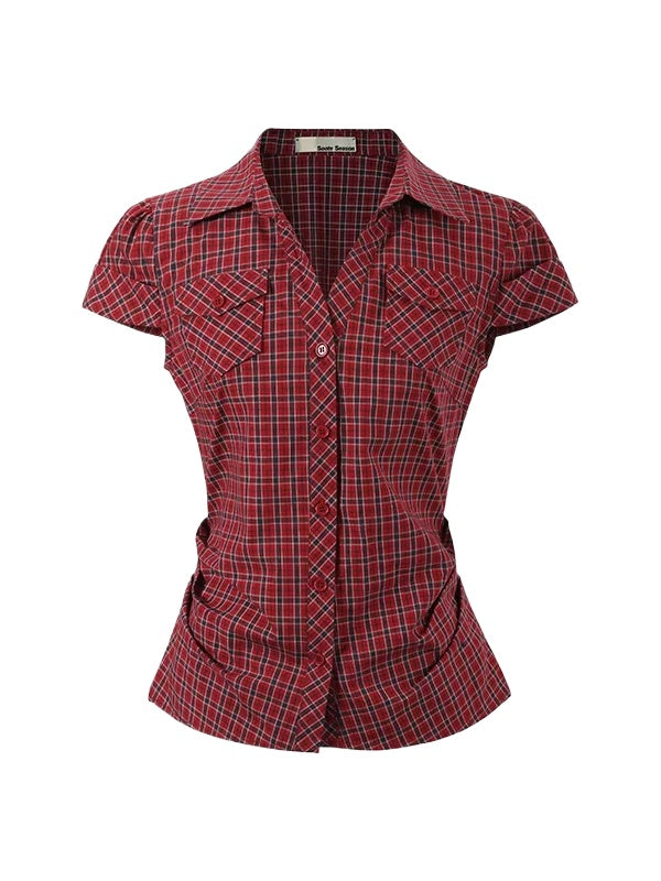 Vintage Polka Dot Pocket Shirt