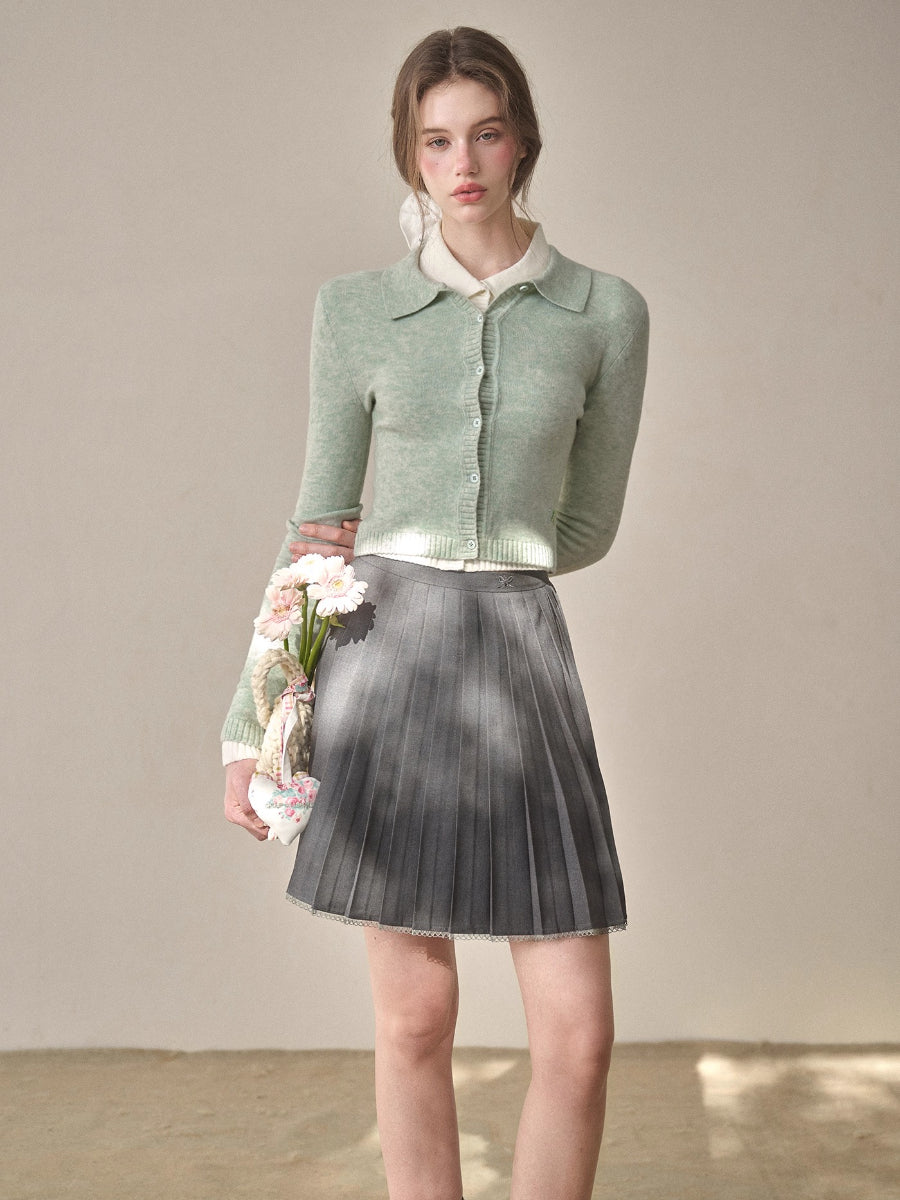 Silky Wool Cropped Cardigan