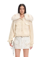 Colmar Fox Fur Oversized Cardigan