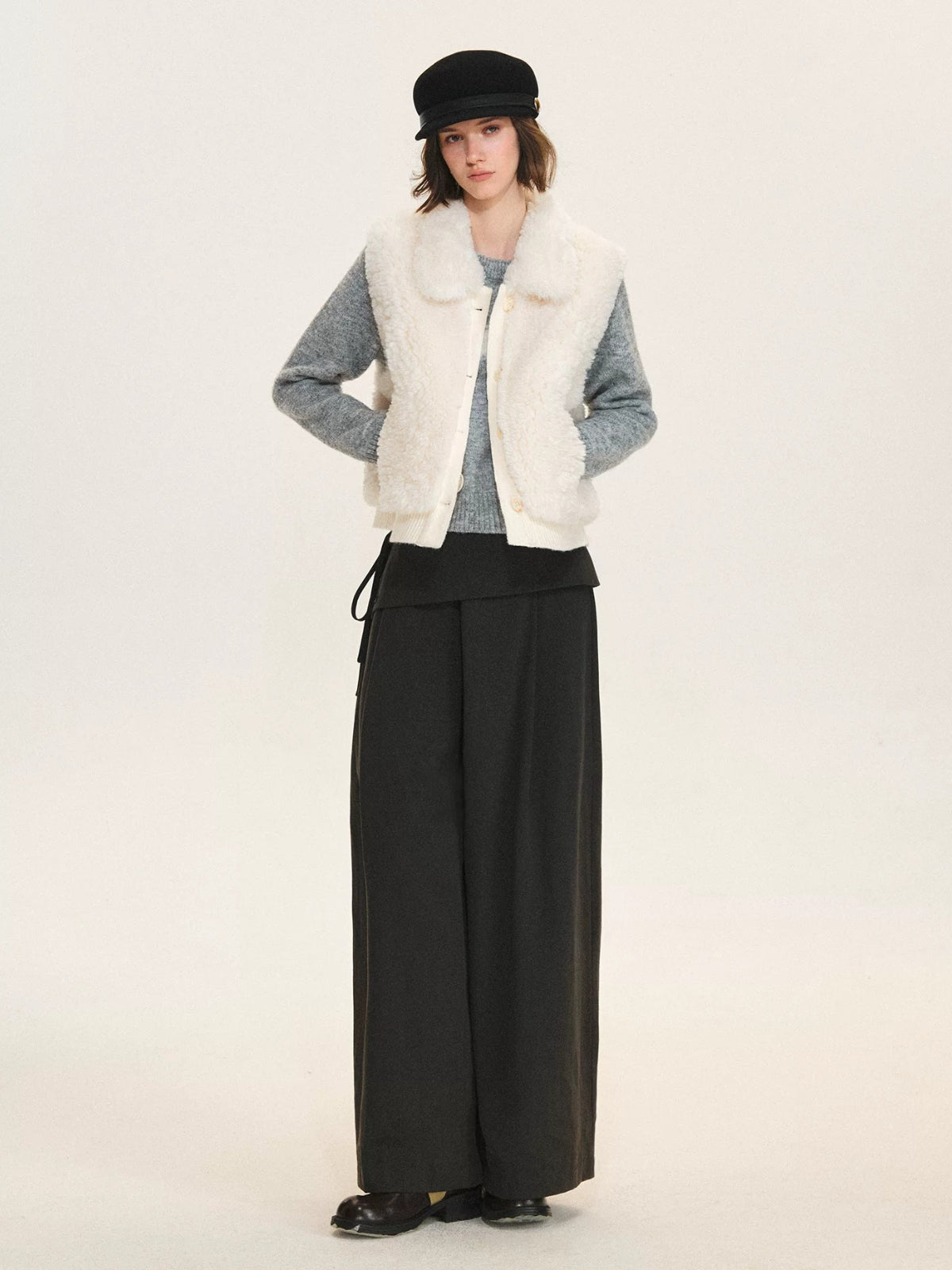 Layered Tie Waist Barrel Trousers