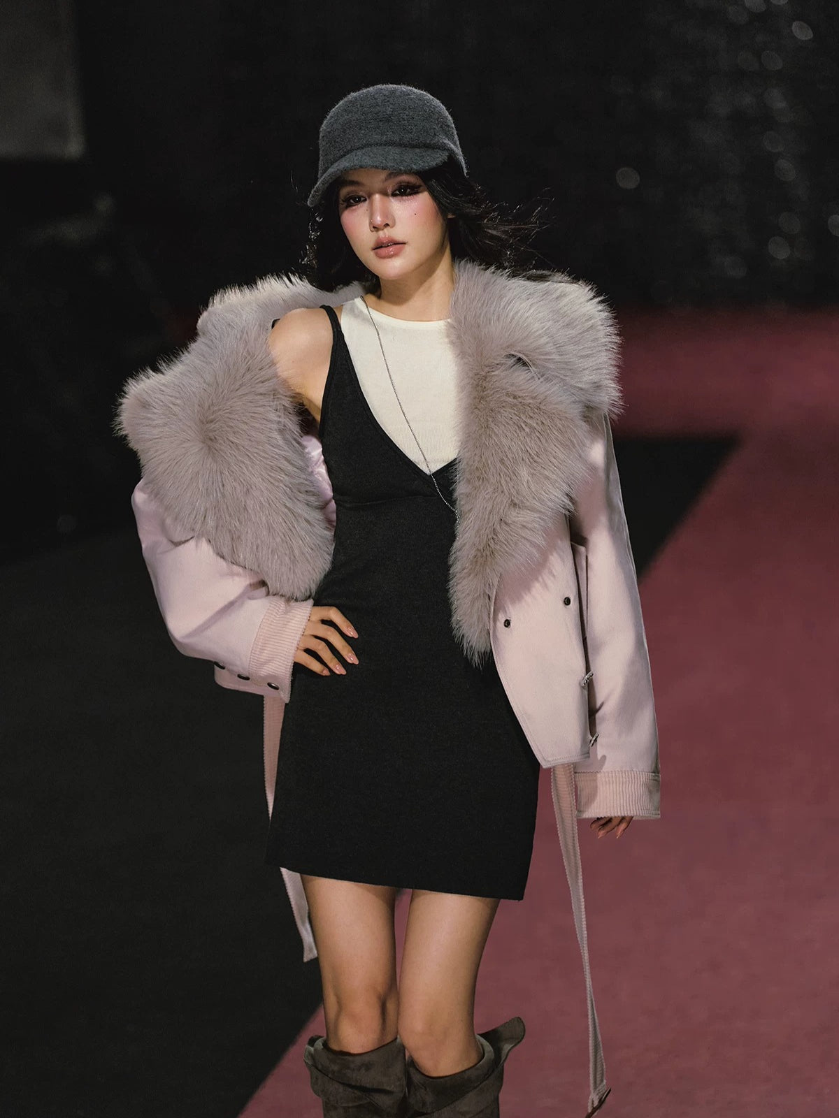 Fur Collar Oversized Jacket