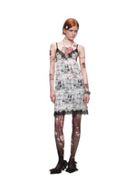 Vintage Comic Print Lace Cami Dress