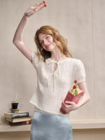 Mohair Wool Openwork Knit Sweater