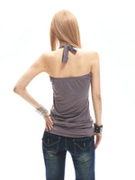 Y2K Contrast Ruched Halter Top
