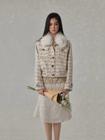 Tweed Fur Collar Jacket