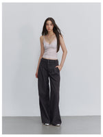 Pinstripe Wide Leg Trousers