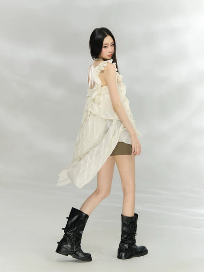 Ruffle Rose Mini Dress