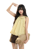 Yellow Polka Dot Halter Top
