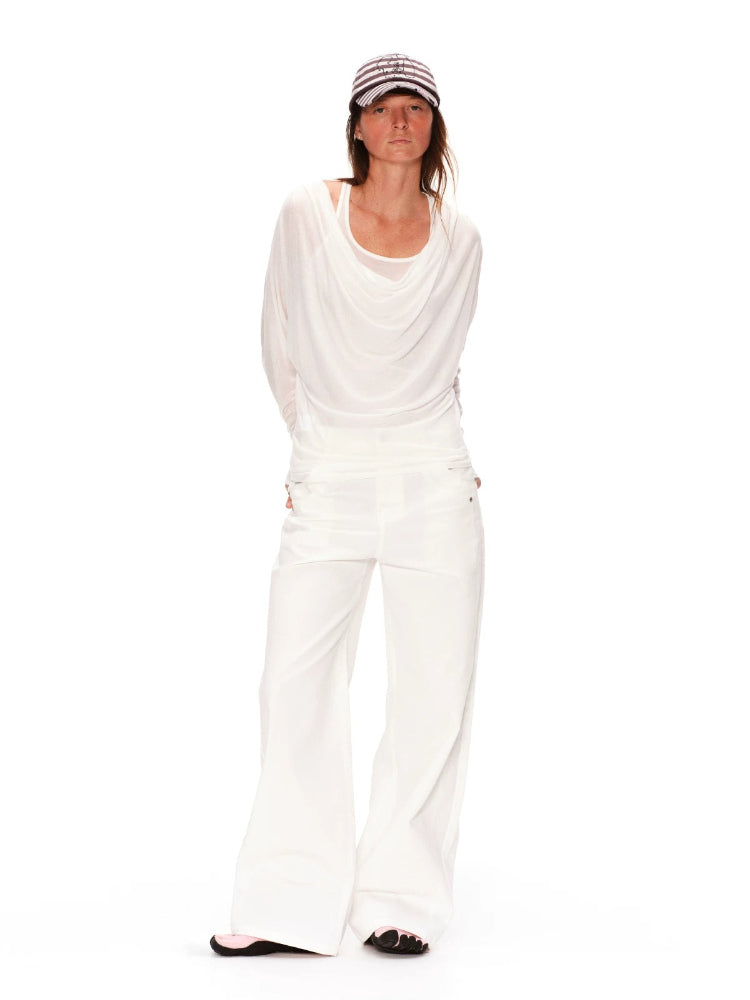 Lyocell Two-Piece Draped Top