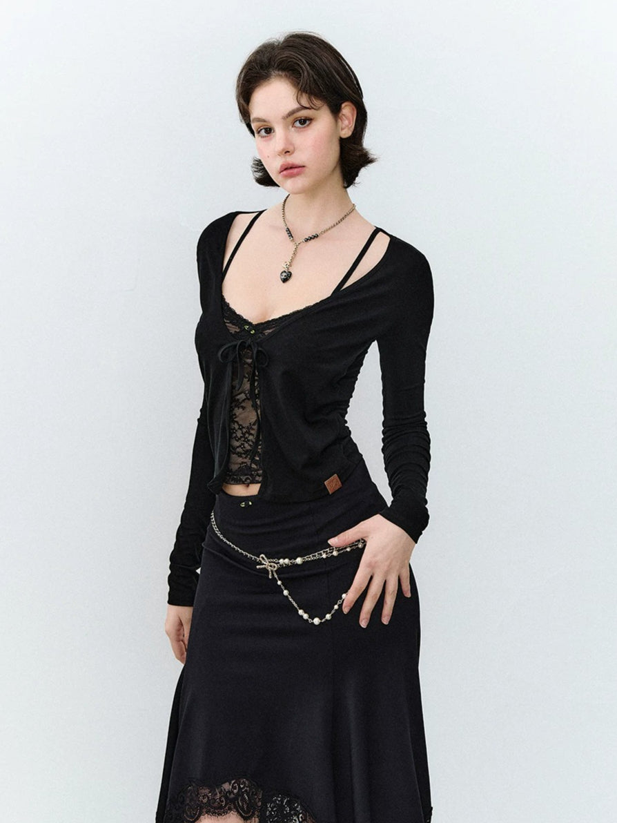 Lace V-neck Cardigan Top