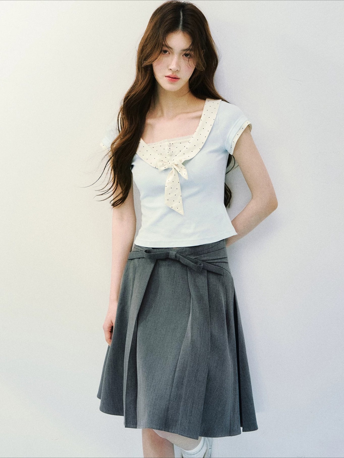 Green &amp; Blue Bowtie Ruffle Tee