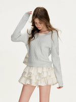 Contrast Hooded Knit Sweater