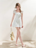 Embroidered Lace-Trim Dress