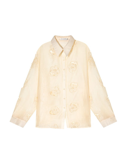 Floral Embroidered Shirt Set
