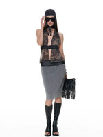 Sheer Organza Halter Top