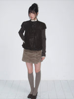 Stand-Collar Faux-Layered Jacket