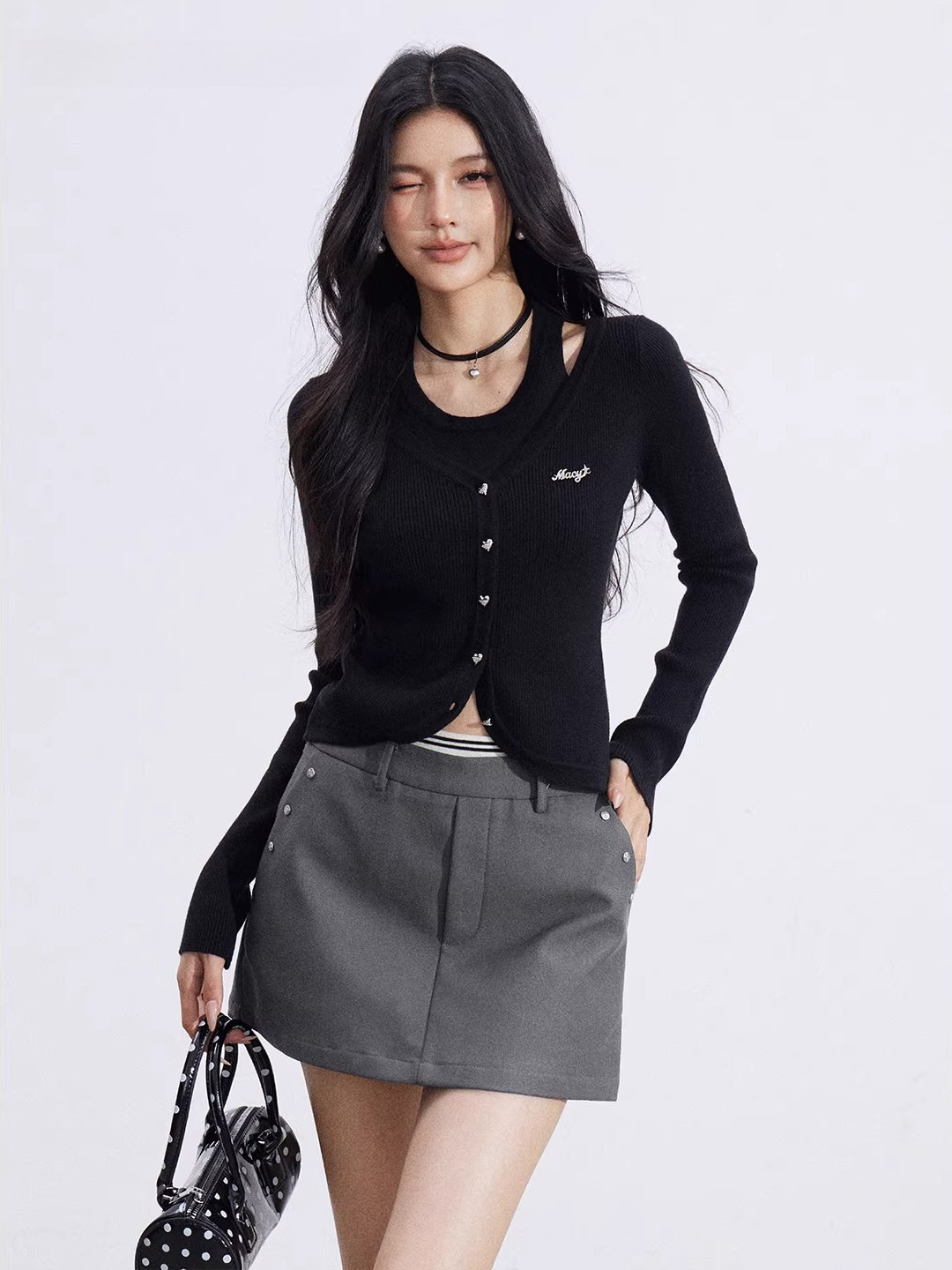Cutout Layered Knit Top