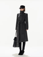 Gray Double Breasted Wool Coat