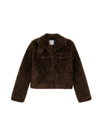 Vintage Cropped Plush Collar Coat