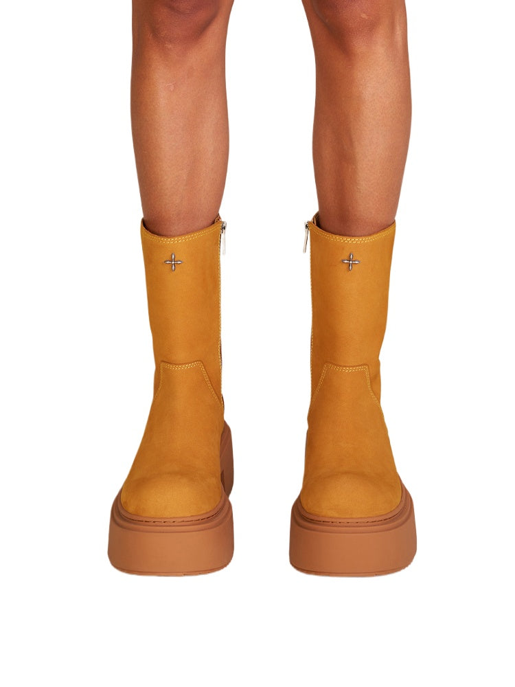 Compass Mode Leather Riding Boots Snow Mountain