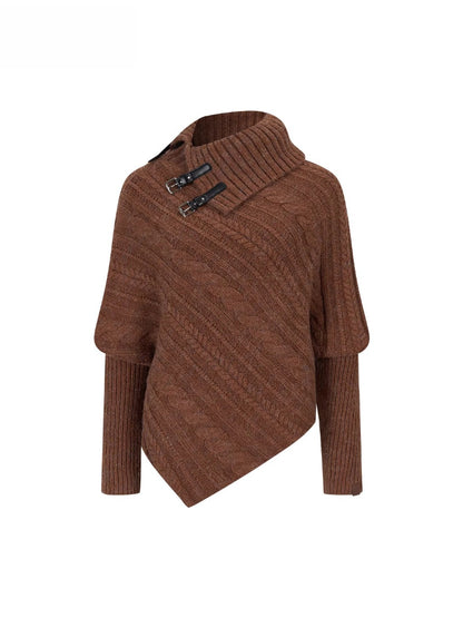 Oversized Cowl Neck Cape Sweater