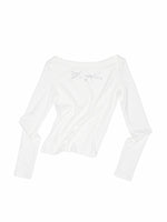 Rhinestone One-Shoulder Long-Sleeve T-Shirt