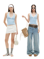 Pleated Halter Knit Tank