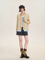 Contrast Layered Ruffle Cotton Shirt