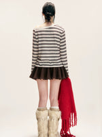Red Striped Oversized Tee